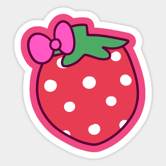 Pink Bow Strawberry Sticker by saradaboru